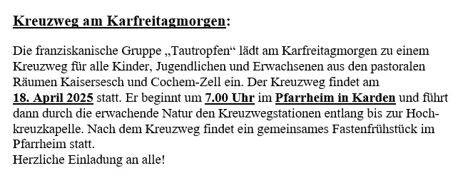 Kreuzweg am Karfreitagmorgen