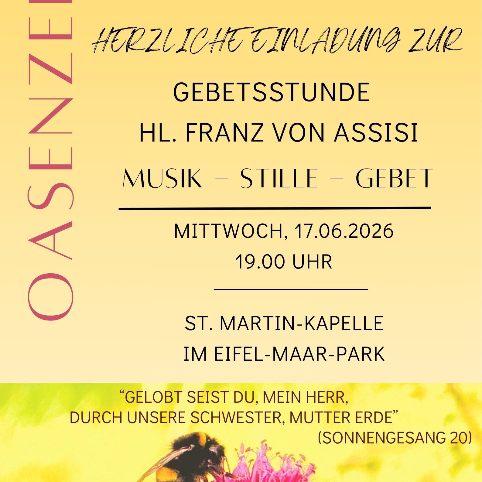 Herzliche Einladung zur Gebetsstunde