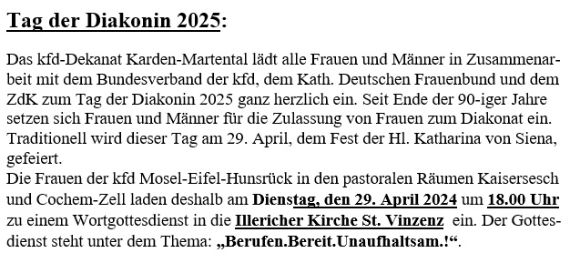 Tag der Diakonin 2025